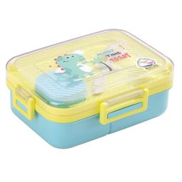 Attro Lunch Box Dinosaur Theme Print with Inner Container & Spoon - Yellow & Light Blue-27