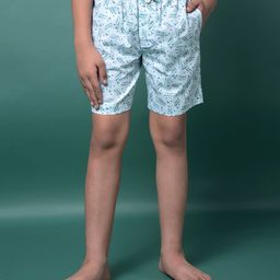 CRIMSOUNE CLUB Cotton Woven Triangles Printed Shorts - Green-image-62