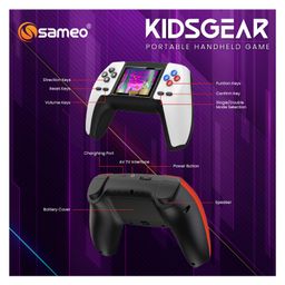 Sameo Kidsgear Controller Shaped Handheld Console Built-in 520 Retro Game - Graphite Grey image 2