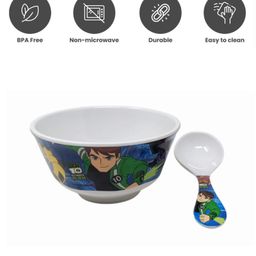 HOOM Melamine Soup Spoon & Soup Bowl Set -BEN10 image 3