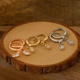 Jewelz Set Of 3 Crystals Beaded Circular Shaped Hoop Earrings-image-49