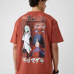 The Souled Store Men Naruto Graphic Printed Round Neck Cotton Oversized T-shirt-image-31