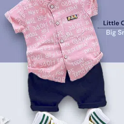 Woxaa Kids Printed Short Sleeves Shirt With Shorts-image-48