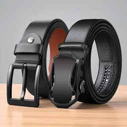 Provogue Men Pack Of 2 Textured Leather Belt-image-17