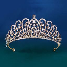 Peora Women Gold Plated CZ Studded Princess Tiara-image-98