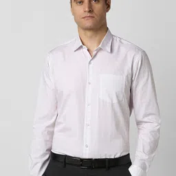 Peter England Men Checked Spread Collar Cotton Formal Shirt-picture-0