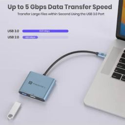 Portronics C-Konnect Plus Type-C to HDMI Adapter with 100 W PD Charging for Laptop, MacBook (Grey) image 5