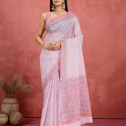 SHANVIKA Floral Printed Pure Cotton Saree-image-98