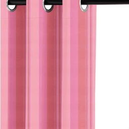 Saral Home Pink Cotton Stripe Curtain-40