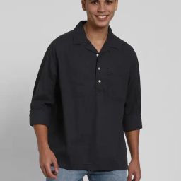 American Eagle Grey Regular fit Solid Shirt-image-105