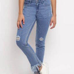 Tales & Stories Blue Distressed Jeans-image-71