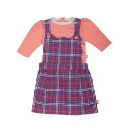 Nino Bambino Kids Multicolor Checks Top with Dungaree-image-16