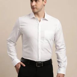 Turtle White Cotton Slim Fit Dobby Shirt-picture-42