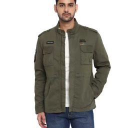 Royal Enfield Olive Regular Fit Jacket-image-8