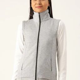 Belle Fille Grey Melange Textured Jacket-image-92