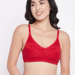 Clovia Red Non Wired Non Padded Full Coverage Bra-image-37