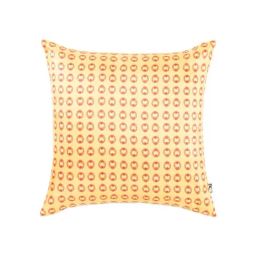 Home4U Yellow & Orange Silk Medium Cushion Cover - Set of 1-image-83