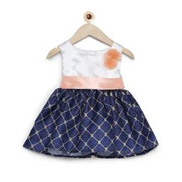 Many Frocks Kids Cream & Blue Printed Dress-picture-17
