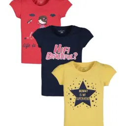 Plum Tree Kids Multicolour Cotton Printed T-Shirts-image-13