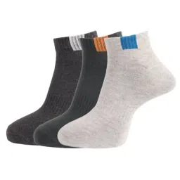 Dollar Grey Cotton Self Pattern Socks - Pack of 3-26