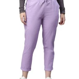 Global Republic Lilac Cotton Mid Rise Pants-picture-28