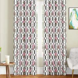 SEJ by Nisha Gupta Off-White Polyester 9 Ft. Long Door Curtain - Set of 2-14