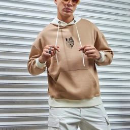 Bewakoof Brown Relaxed Fit Graphic Oversized Hoodie-picture-26
