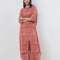 Utsa by Westside Pink Floral Design A-Line Kurta-image-56