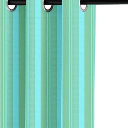 Saral Home Green Cotton Stripe Curtain-22