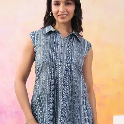 ANUKRITIBYNIDHIFASHION Women Geometric Printed Sleeveless Cotton Top-image-83