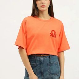 United Colors Of Benetton Orange Pure Cotton Regular Fit T-Shirt-picture-44