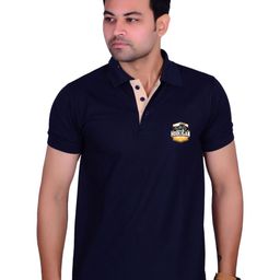 LA MILANO Men Polo Collar Applique Slim Fit T-shirt-image-97