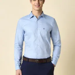 Allen Solly Blue Cotton Slim Fit Shirt-picture-2