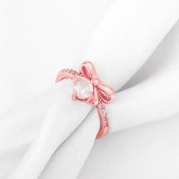 GIVA 925 Silver Rose Gold Ribbon Dance Ring for Women & Girls-image-89