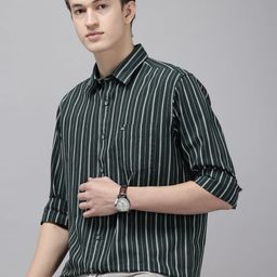 Arrow Pure Cotton Manhattan Slim Fit Striped Casual Shirt-picture-9