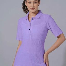 SELVIA Purple Self Pattern Top-picture-0