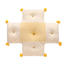 SH Creation and Handlooms Yellow & White Self-Designed Pre-Filled Swing Cushions-image-33