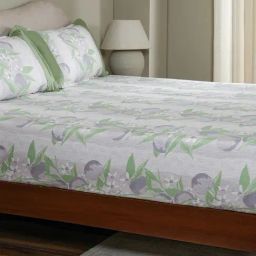 Maspar Purple Cotton Printed 200 TC Single Fitted Bedsheet with 1 Pillow Cover-image-16