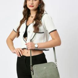 THE HOLISTIK Majesty Olive Textured Medium Cross Body Bag-image-37