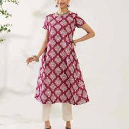 Daali Wine Printed Kurta-image-47