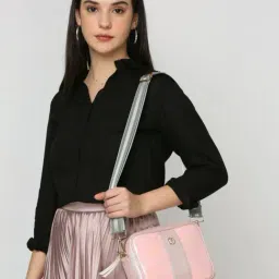 THE HOLISTIK Razzle Dazzle Pink Shimmer Medium Cross Body Bag-image-46