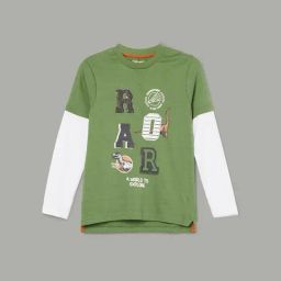 Fame Forever by Lifestyle Boys Olive Cotton Solid T-Shirt-picture-18