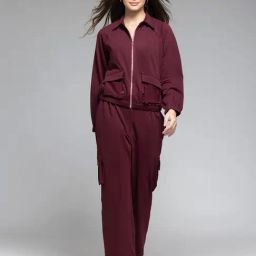 SHAYE Red Solid Two-Piece-19
