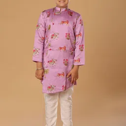 The Mini Trunk Boys Printed Regular Kurta with Trousers-11