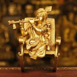 Ekaa Handicrafts Gold Brass Prabhu Shri Ram Lala On Rocking Chair-28