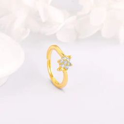 GIVA 925 Silver Golden Snowflake Ring for Women & Girls-image-65
