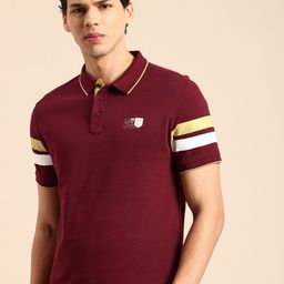Being Human Striped Polo Collar Pure Cotton T-shirt-picture-12