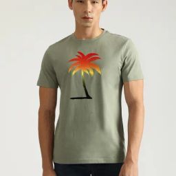 Antony Morato Green Pure Cotton Regular Fit Printed T-Shirt-image-79