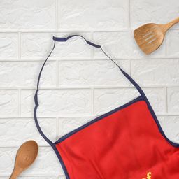 Aura Pack Of 3 Red & Blue Printed Waterproof Aprons With Front Pockets image 4