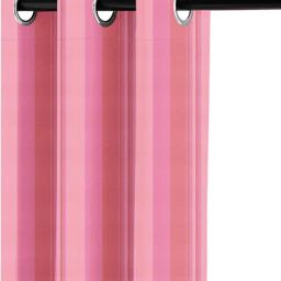 Saral Home Pink Cotton Stripe Curtain-image-29